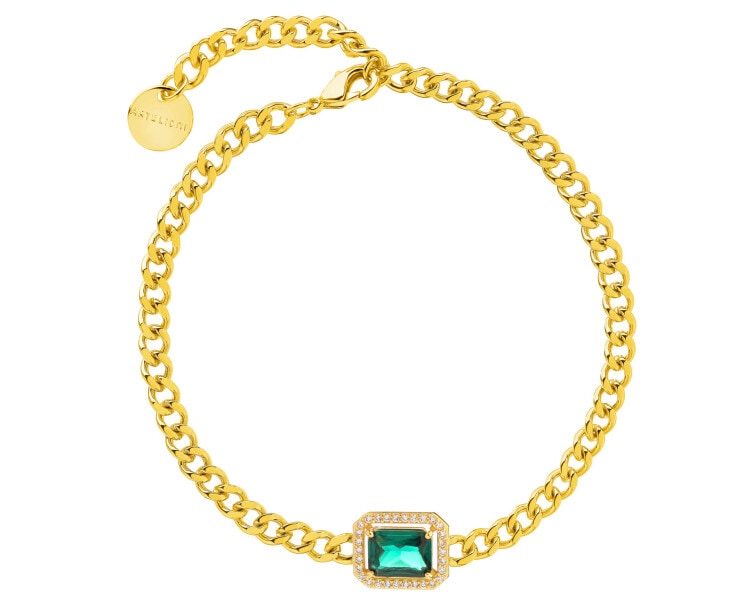 Gold-Plated Brass Bracelet with Cubic Zirconia