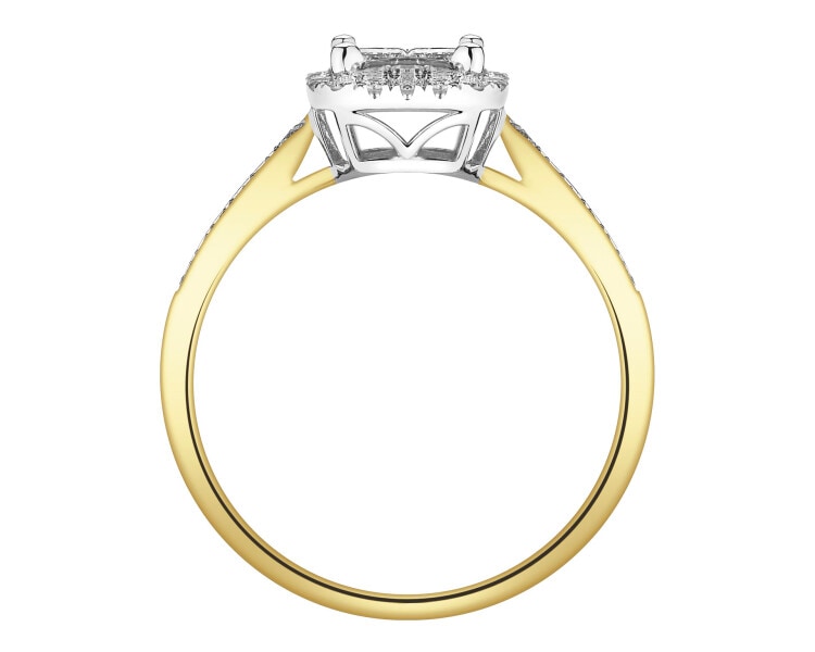 Prsten ze žlutého a bílého zlata s diamanty 0,50 ct - ryzost 585