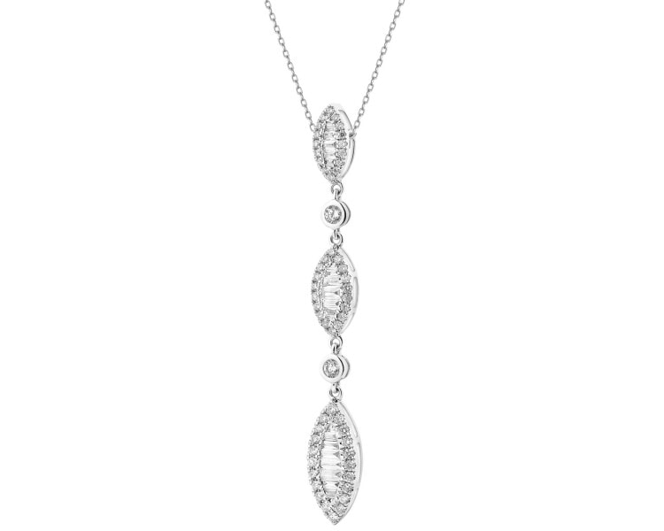 14 K Rhodium-Plated White Gold Pendant  - 0,47 ct - fineness 14 K