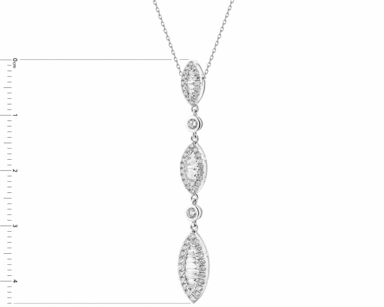 14 K Rhodium-Plated White Gold Pendant  - 0,47 ct - fineness 14 K