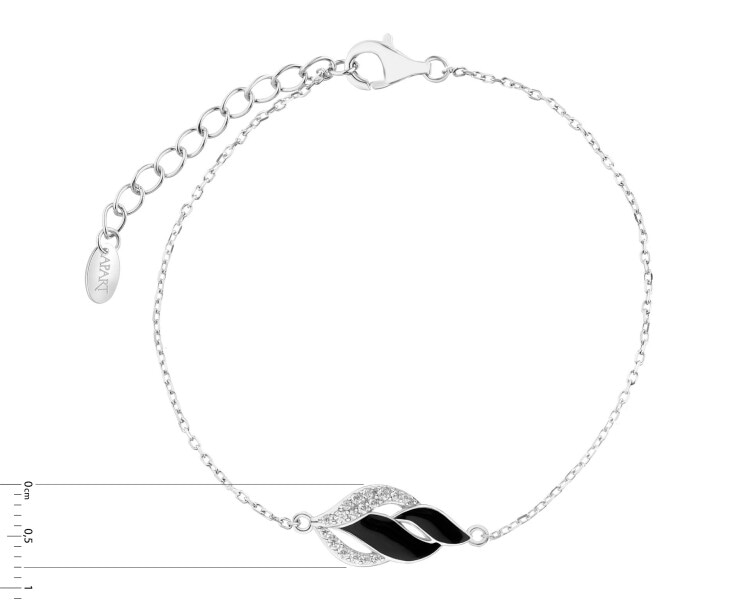 Rhodium Plated Silver Bracelet with Cubic Zirconia