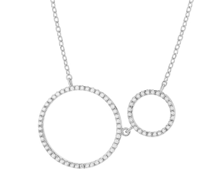 Rhodium Plated Silver Necklace with Cubic Zirconia