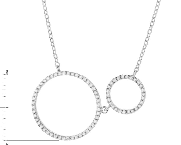 Rhodium Plated Silver Necklace with Cubic Zirconia