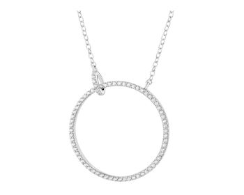 Stříbrný náhrdelník se zirkony - kruh
