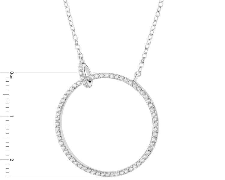 Rhodium Plated Silver Necklace with Cubic Zirconia