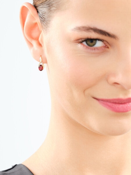 14 K Rhodium-Plated Yellow Gold Earrings - fineness 14 K
