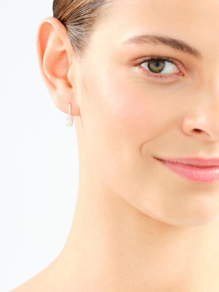 14 K Rhodium-Plated White Gold Earrings  - fineness 14 K