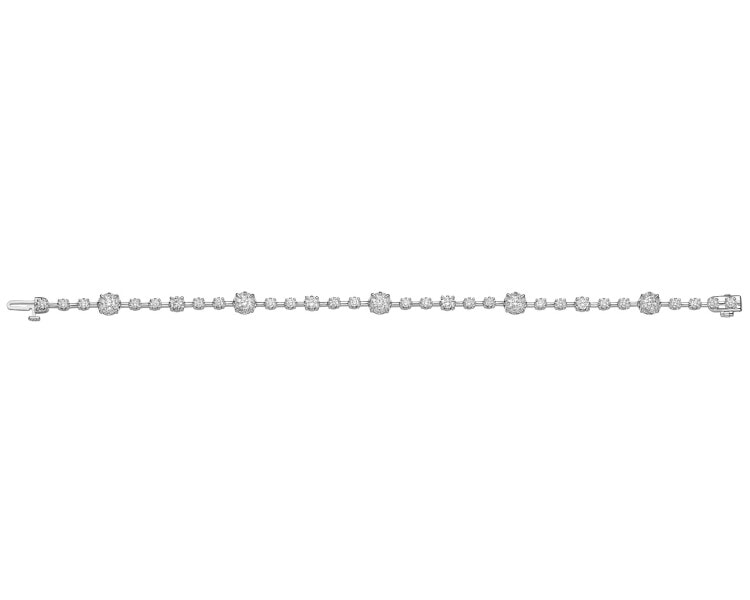 18 K Rhodium-Plated White Gold Bracelet with Diamonds - 2,56 ct - fineness 18 K