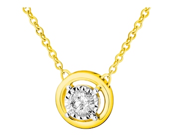 Zlatý náhrdelník s briliantem 0,10 ct - ryzost 585