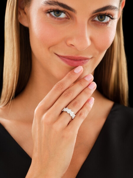 Pierścionek z białego złota z diamentami - 1,50 ct - próba 750