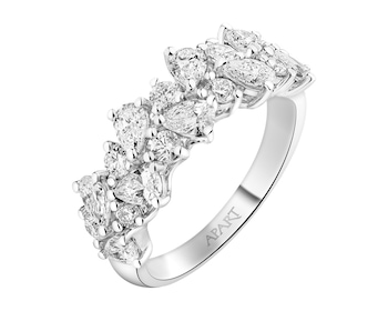 Prsten z bílého zlata s diamanty 1,51 ct - ryzost 750
