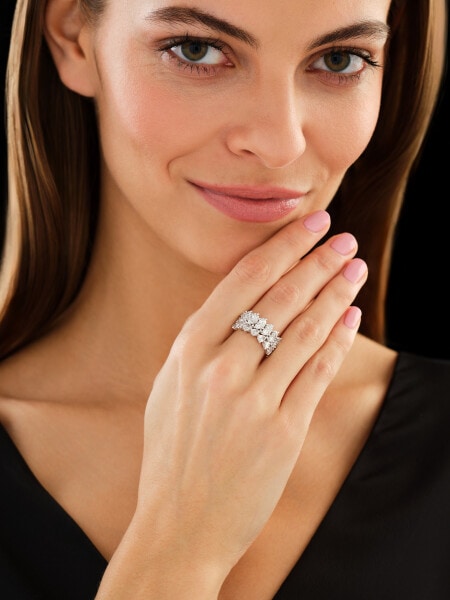 18 K Rhodium-Plated White Gold Ring - 2,51 ct - fineness 18 K
