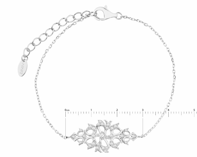 Rhodium Plated Silver Bracelet with Cubic Zirconia