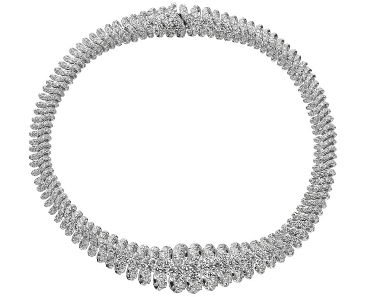 Bransoletka z białego złota z brylantami - 18 cm - 3,04 ct - próba 750