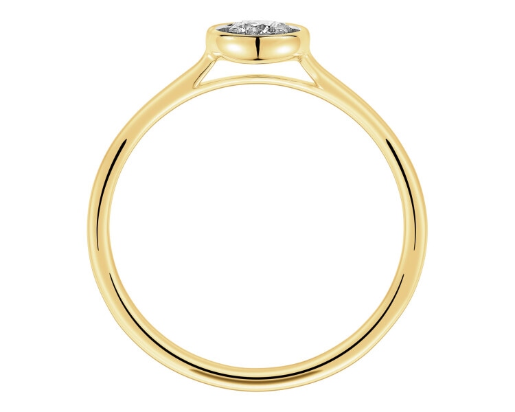 585 Yellow And White Gold Plated Ring with Diamond 0,15 ct - fineness 585