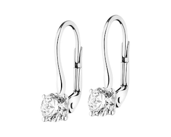 White gold earrings with brilliants 0,89 ct - fineness 14 K
