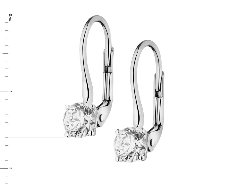 White gold earrings with brilliants - 0,89 ct - fineness 14 K