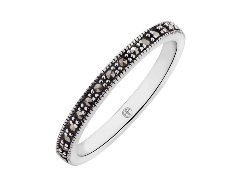 Stříbrný prsten s markasity - Eternity
