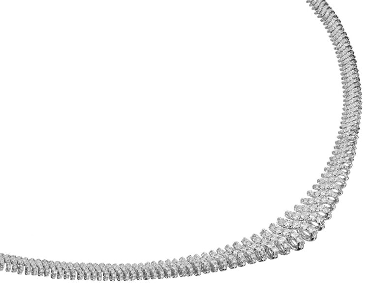 18 K Rhodium-Plated White Gold Necklace with Diamonds 6,40 ct - fineness 18 K
