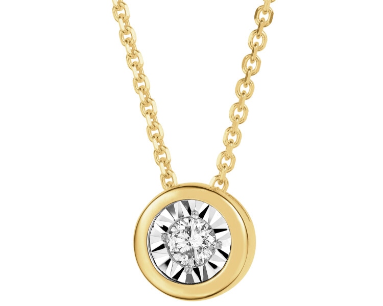 375  Necklace with Diamond - 0,05 ct - fineness 375