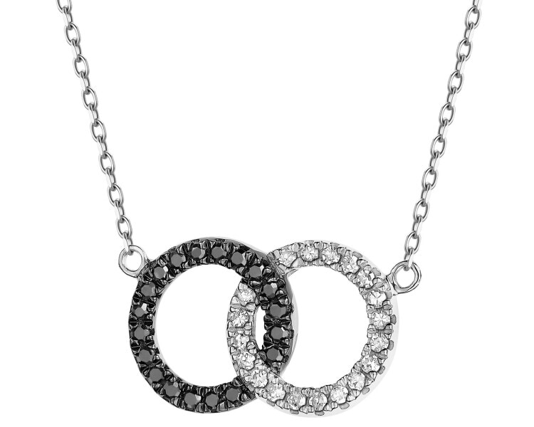 9 K Rhodium-Plated White Gold Necklace - 0,10 ct - fineness 9 K