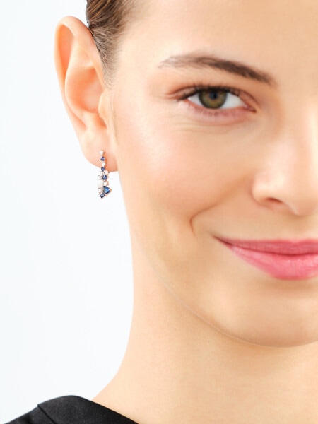 14 K Rhodium-Plated White Gold Earrings  - fineness 14 K