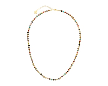 Pozlacený náhrdelník z mosazi s jaspisy
