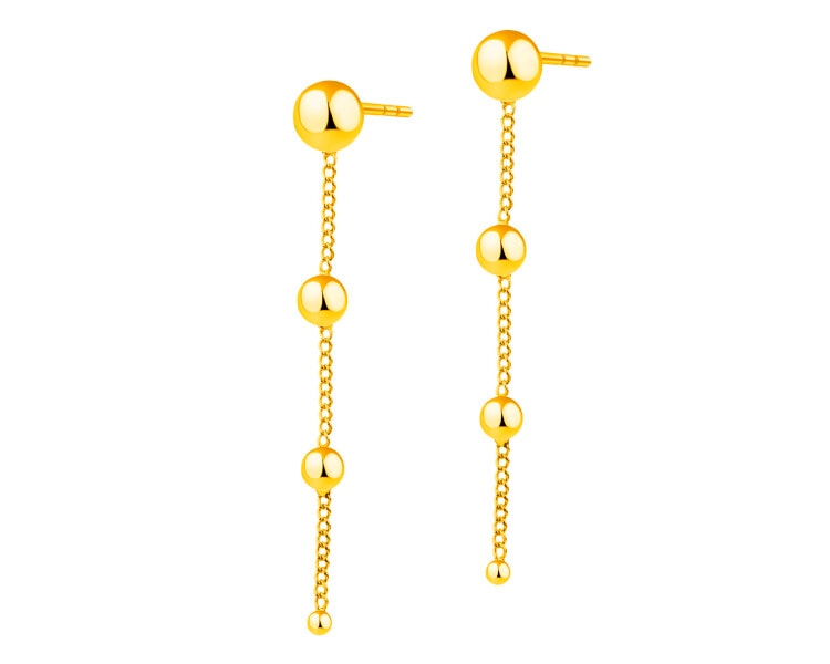 Gold-Plated Brass, Gold-Plated Silver Dangling Earring 