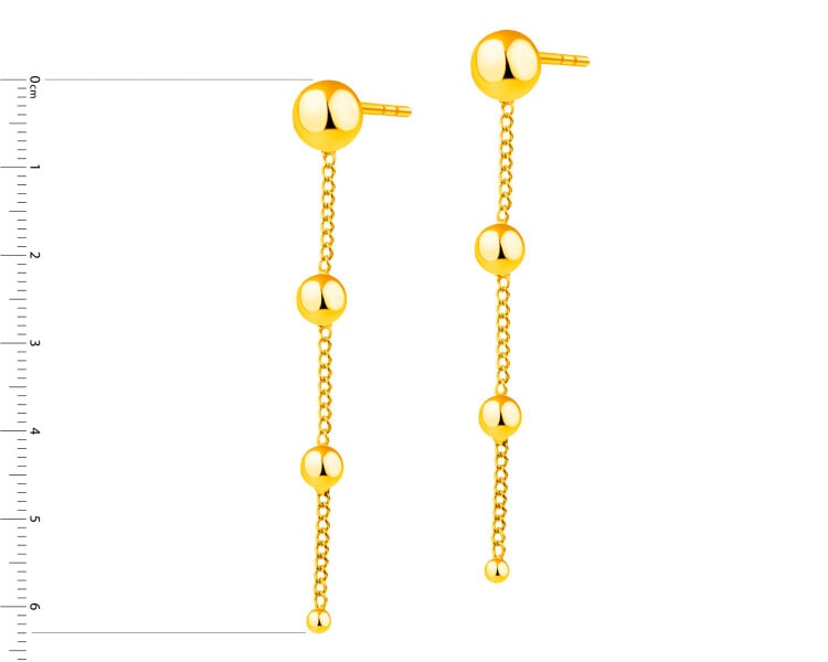 Gold-Plated Brass, Gold-Plated Silver Dangling Earring