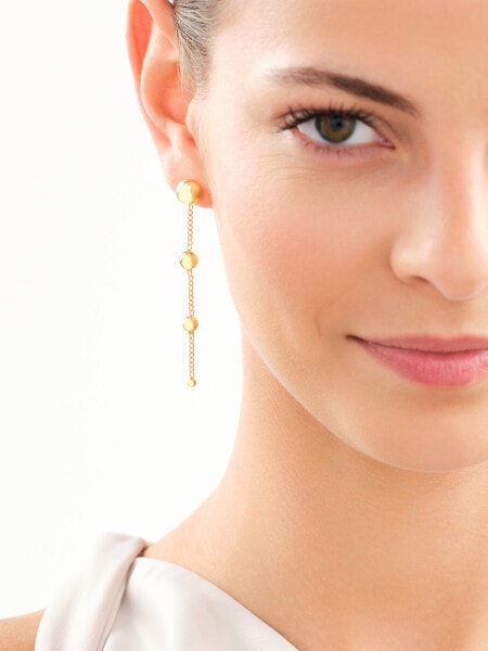 Gold-Plated Brass, Gold-Plated Silver Dangling Earring