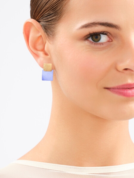 Gold-Plated Bronze, Gold-Plated Silver Dangling Earring