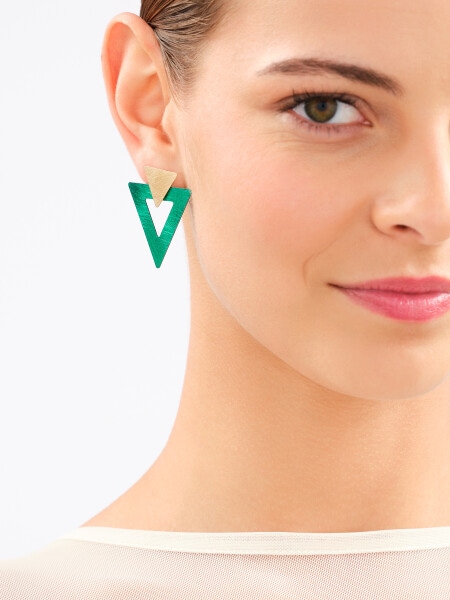 Gold-Plated Bronze, Gold-Plated Silver Dangling Earring