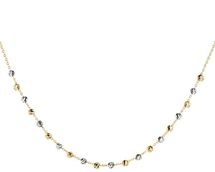 14 K Rhodium-Plated Yellow Gold Necklace 