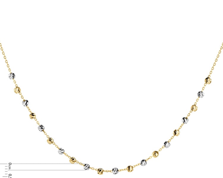 14 K Rhodium-Plated Yellow Gold Necklace 