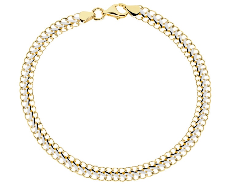 8 K Rhodium-Plated Yellow Gold Bracelet 