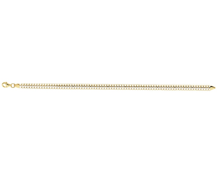 8 K Rhodium-Plated Yellow Gold Bracelet 