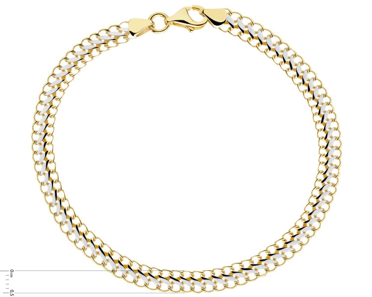 8 K Rhodium-Plated Yellow Gold Bracelet 