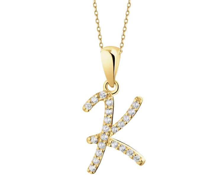 8 K Yellow Gold Pendant with Cubic Zirconia