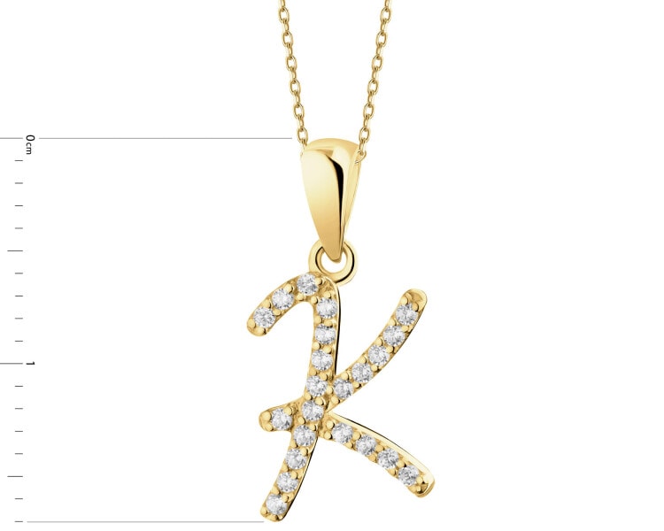 8 K Yellow Gold Pendant with Cubic Zirconia