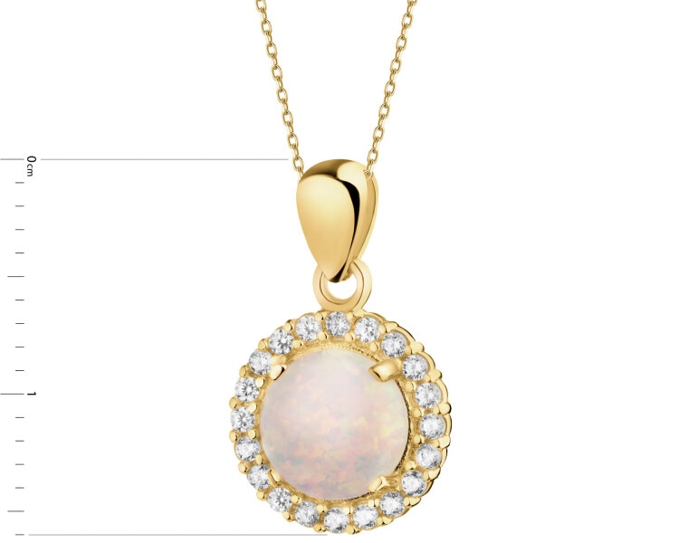 14 K Yellow Gold Pendant with Opalite