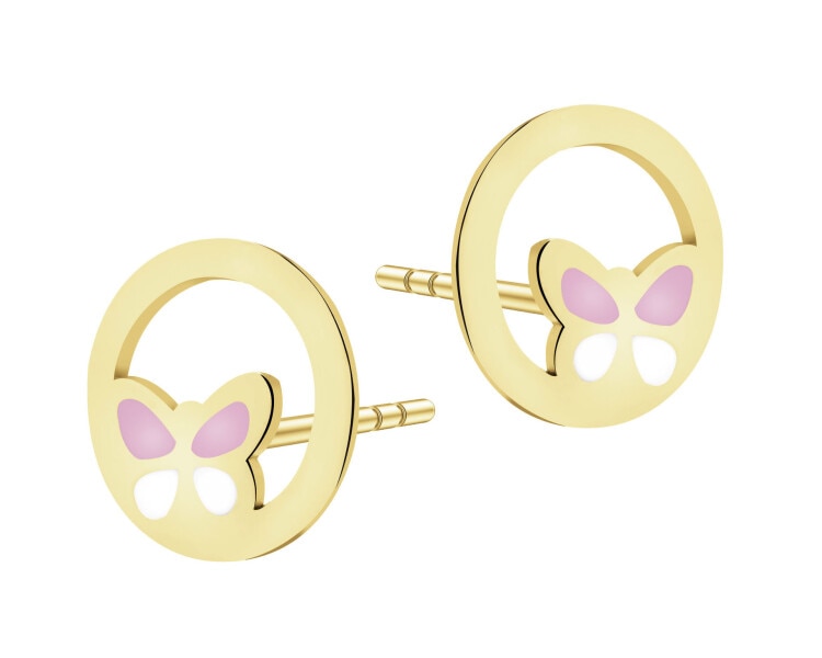 9 K Yellow Gold Earrings 