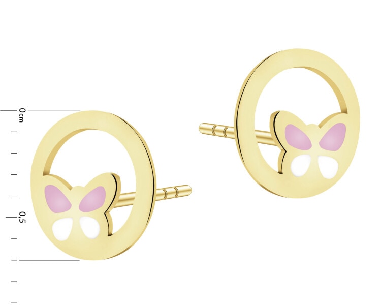 9 K Yellow Gold Earrings 