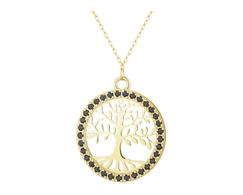Zlatý náhrdelník se zirkony, anker - strom