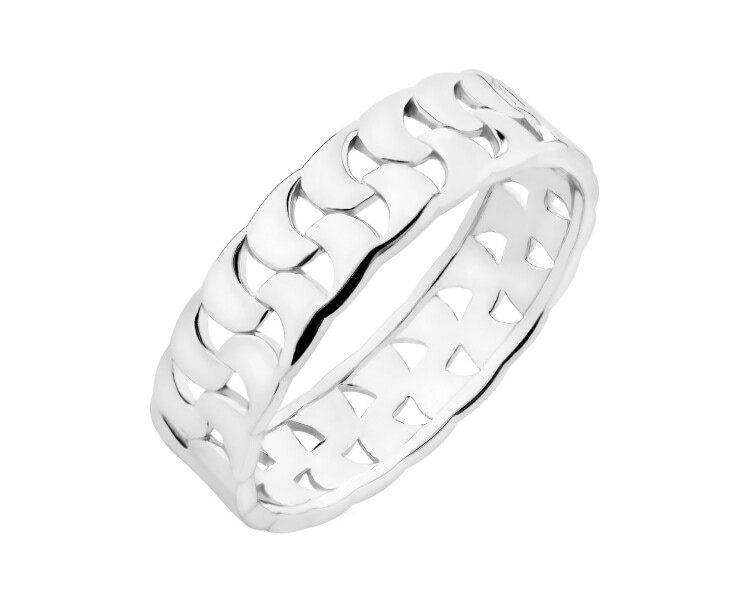 Rhodium Plated Silver Band Ring