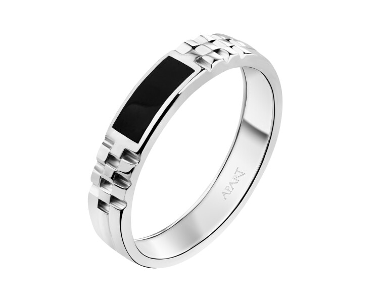 Rhodium Plated Silver Band Ring