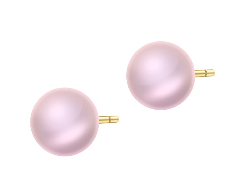 9 K Yellow Gold Earrings with Pearl