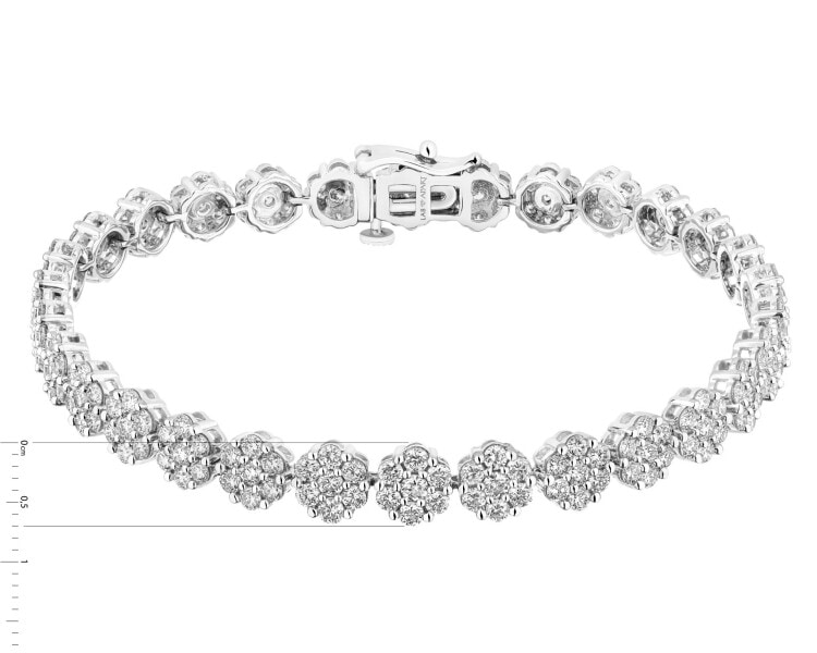 Bransoletka z białego złota z brylantami laboratoryjnymi - 19 cm - 6,05 ct - próba 585