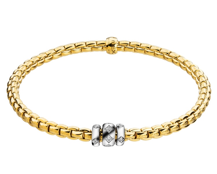 750  Bracelet with Diamonds - 0,18 ct - fineness 750