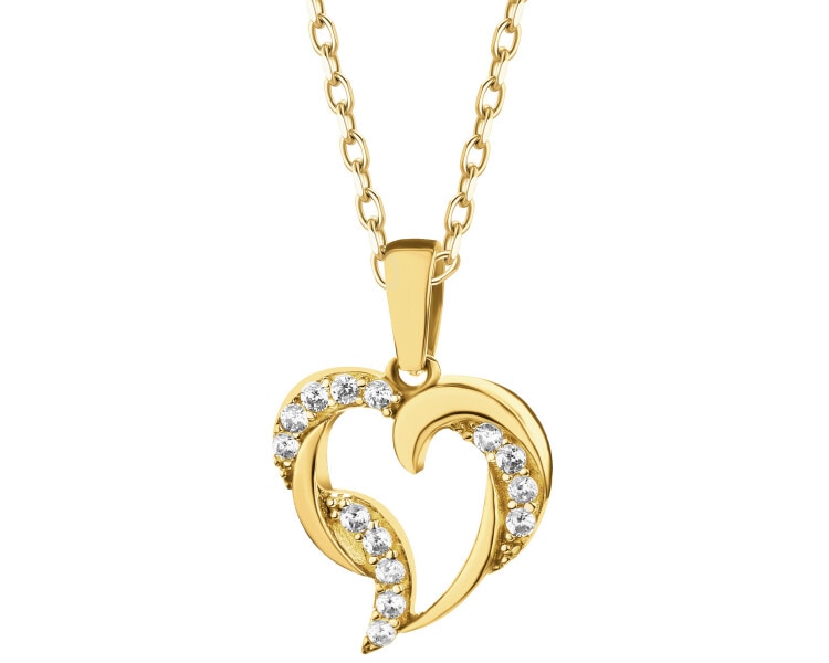 8 K Yellow Gold Pendant with Cubic Zirconia