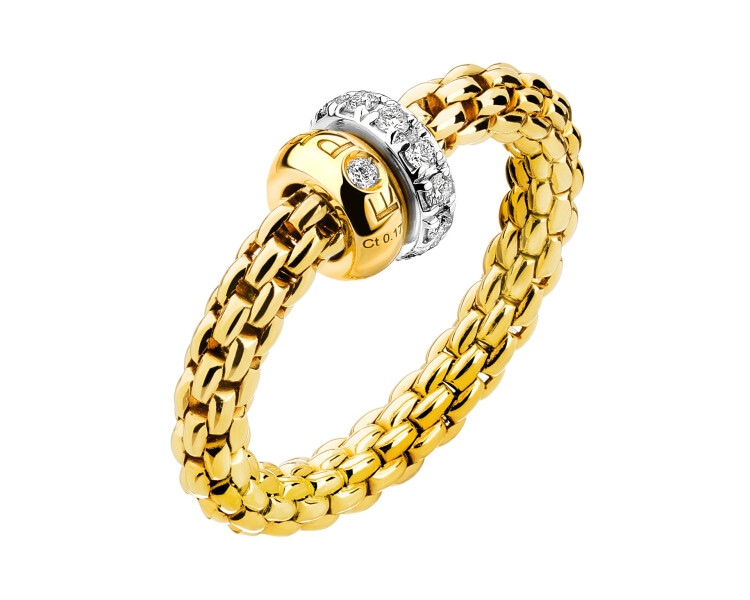 750  Ring with Diamonds - 0,17 ct - fineness 750